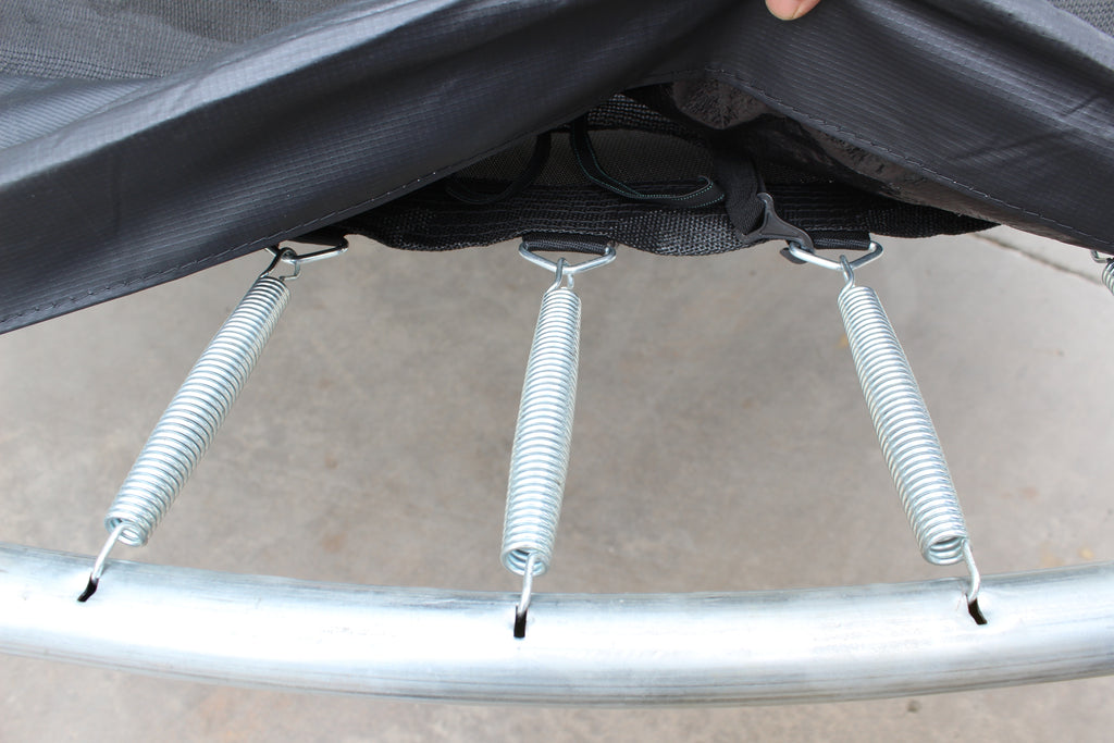 Outdoor trampoline safety net and frame detail