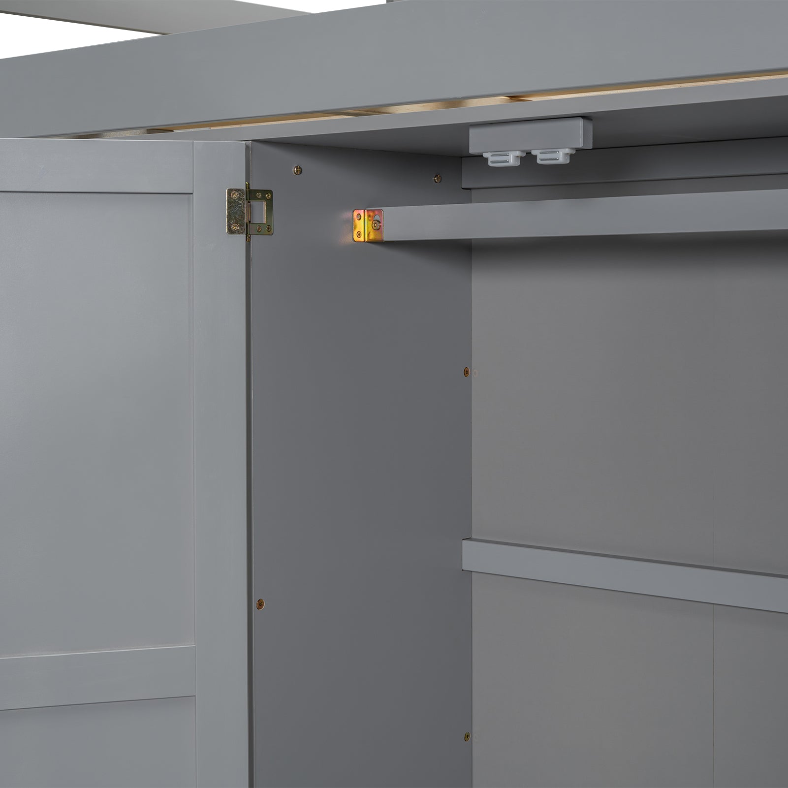 Built-in wardrobe interior storage close-up