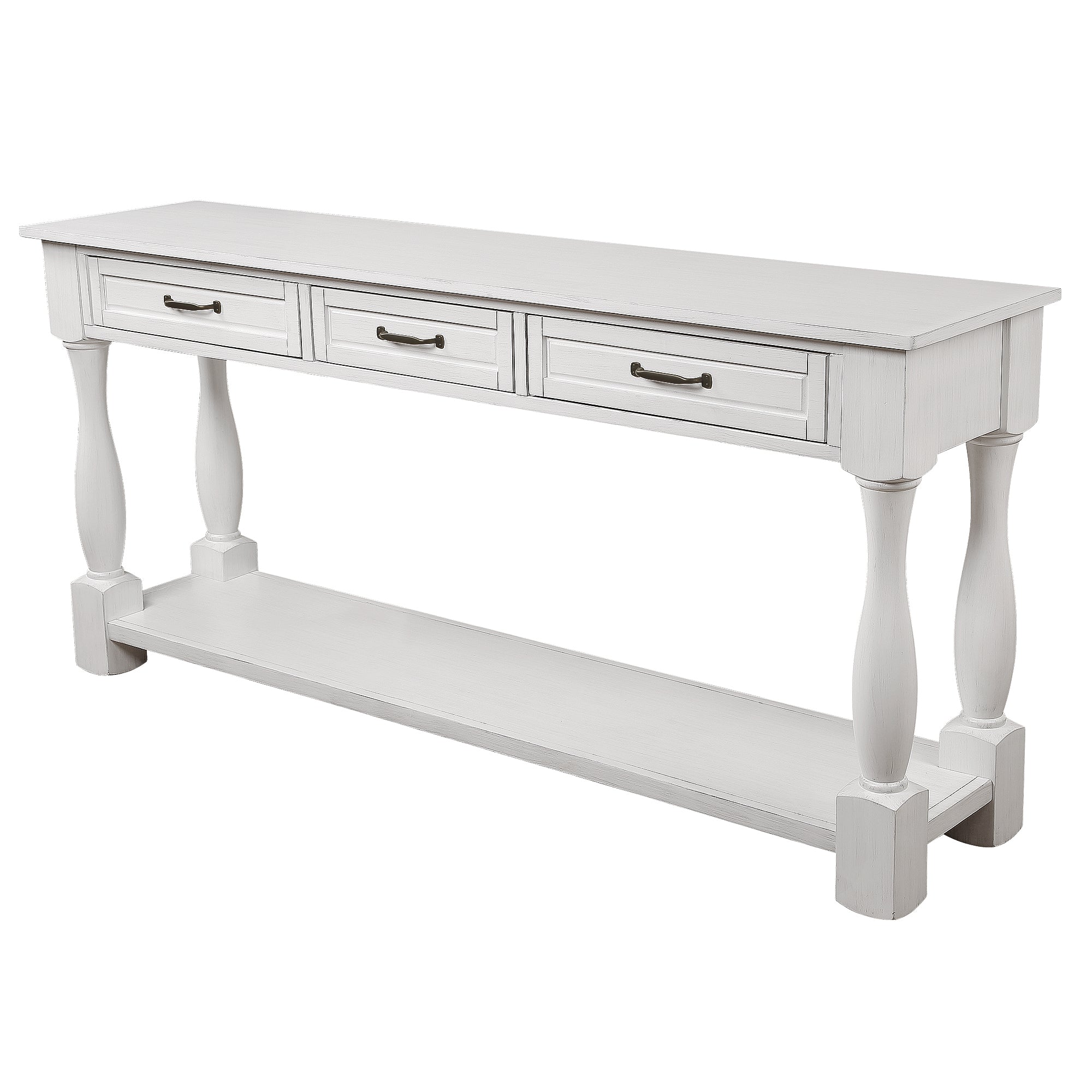 63 inch console table behind sofa living room setting