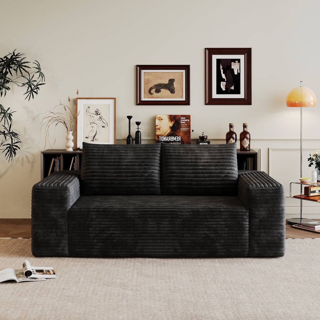 Deep seat sofa with backrest pillow detail