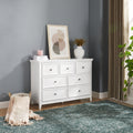 White modern 7-drawer dresser chest of drawers — front view