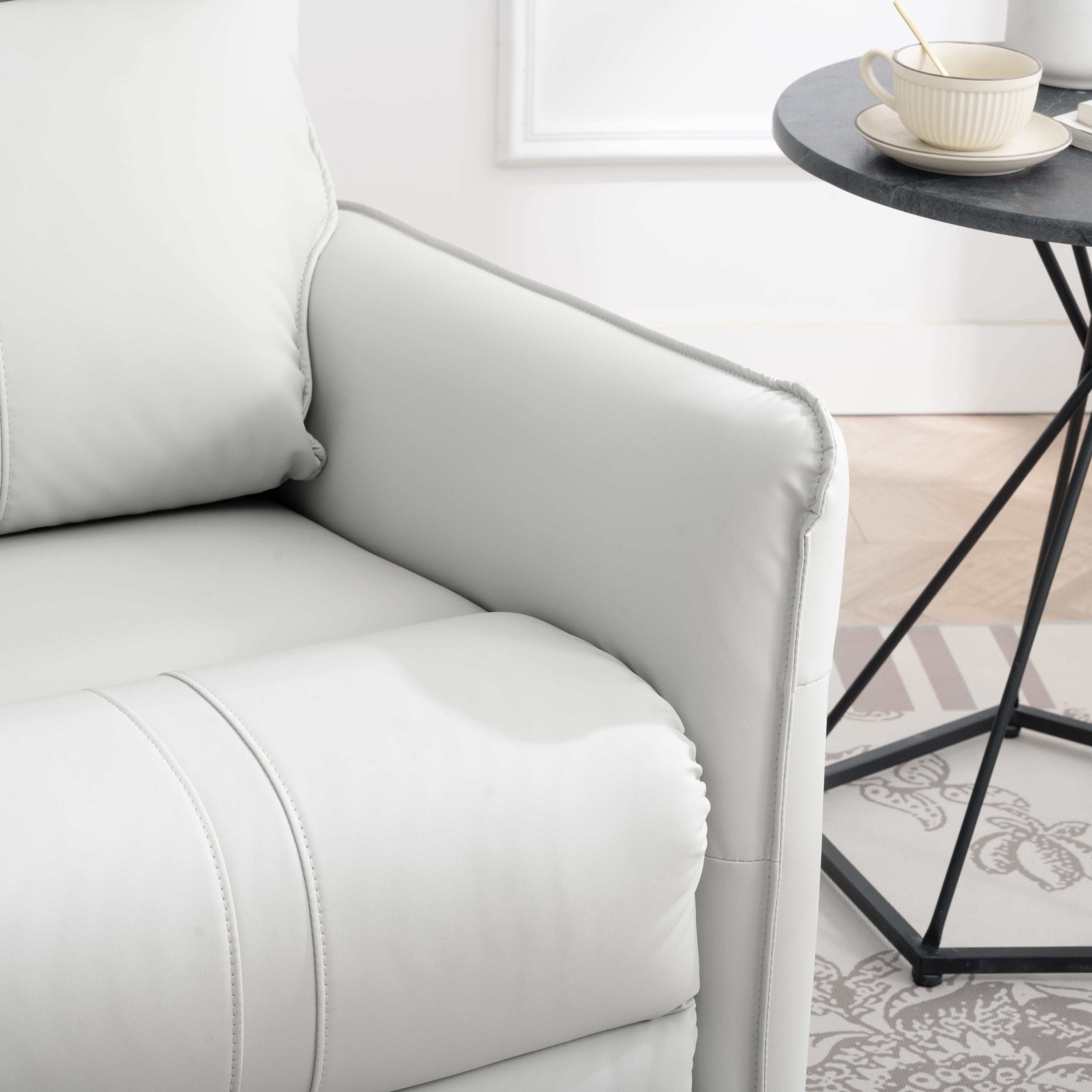 Light gray rocking recliner chair — lifestyle photo