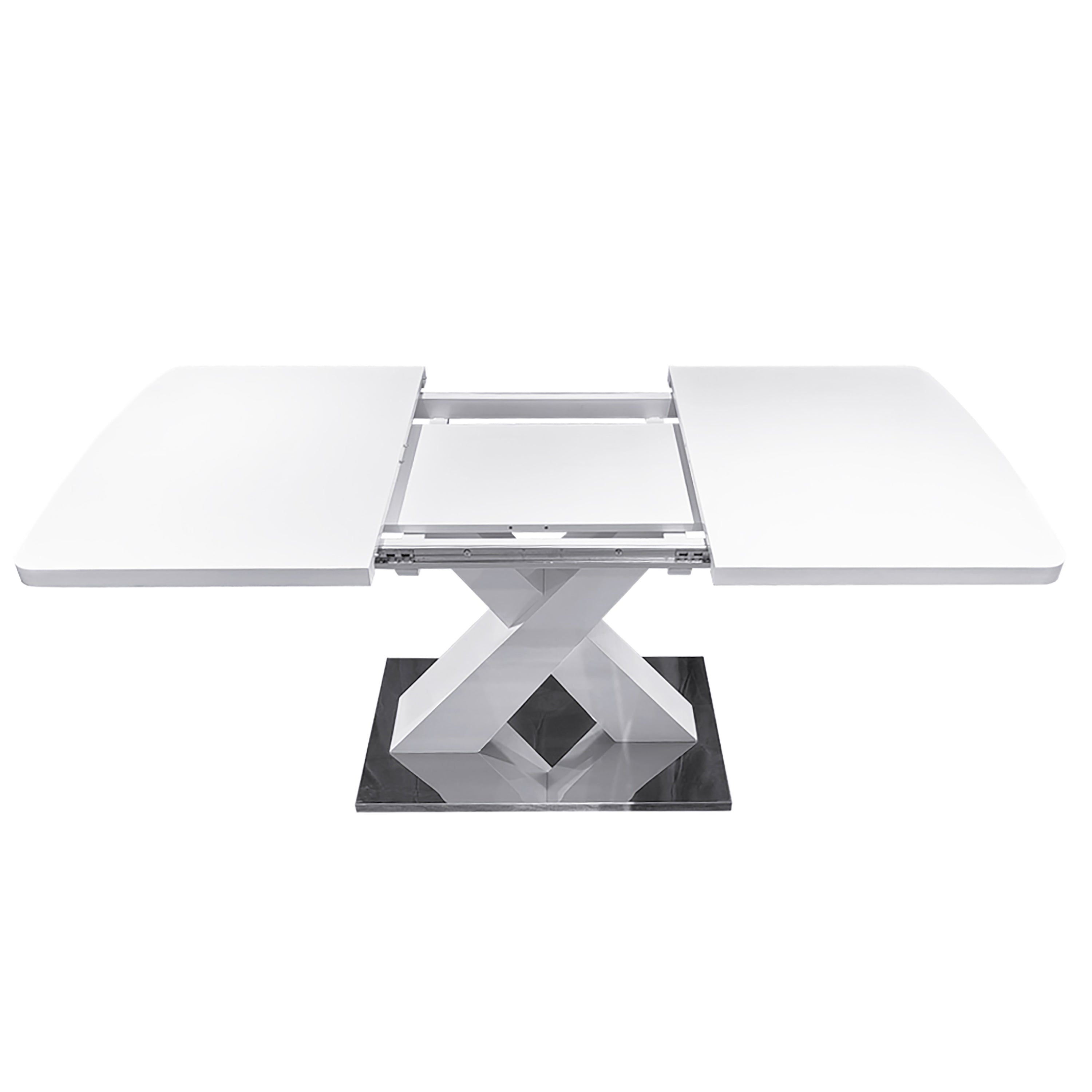 White dining table in modern dining room setting
