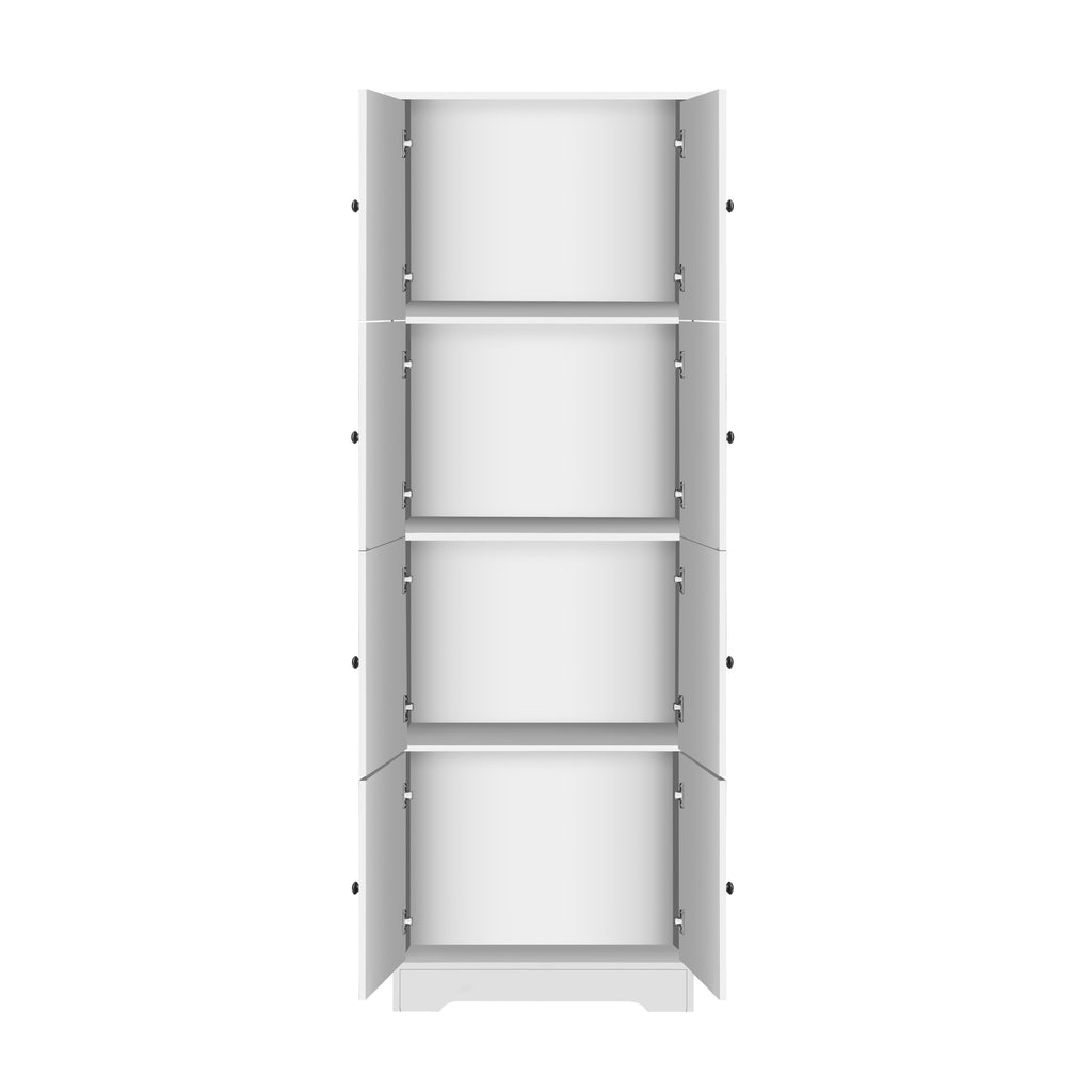 White 8-door cabinet engineered wood construction