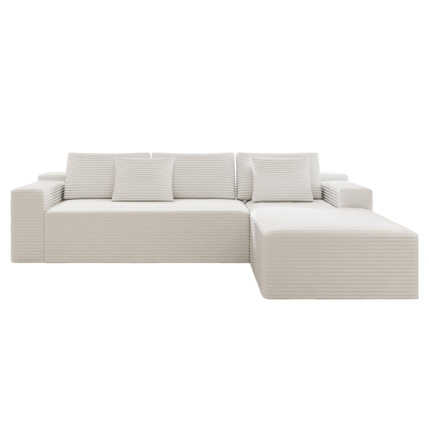 White sectional sofa cloud-like seating area