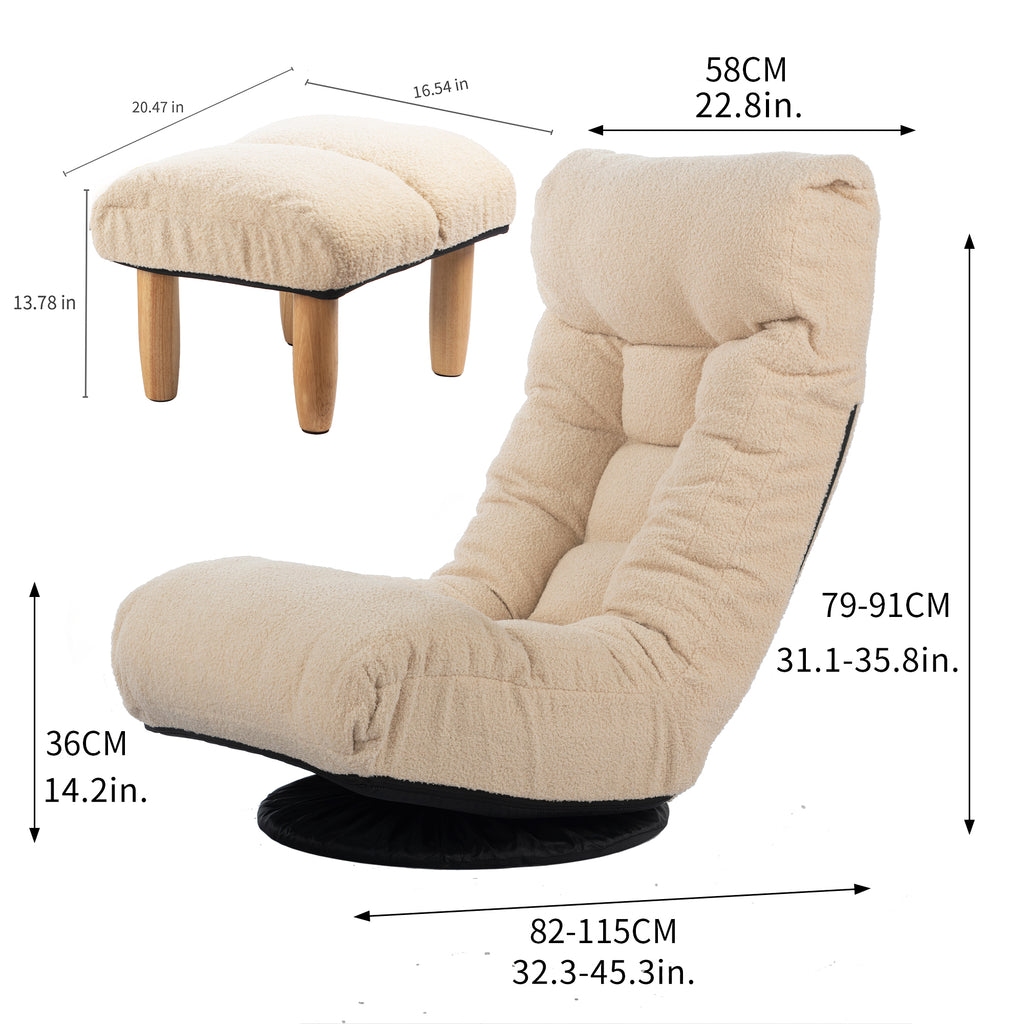 White cotton Japanese-style sofa chair in living room setting