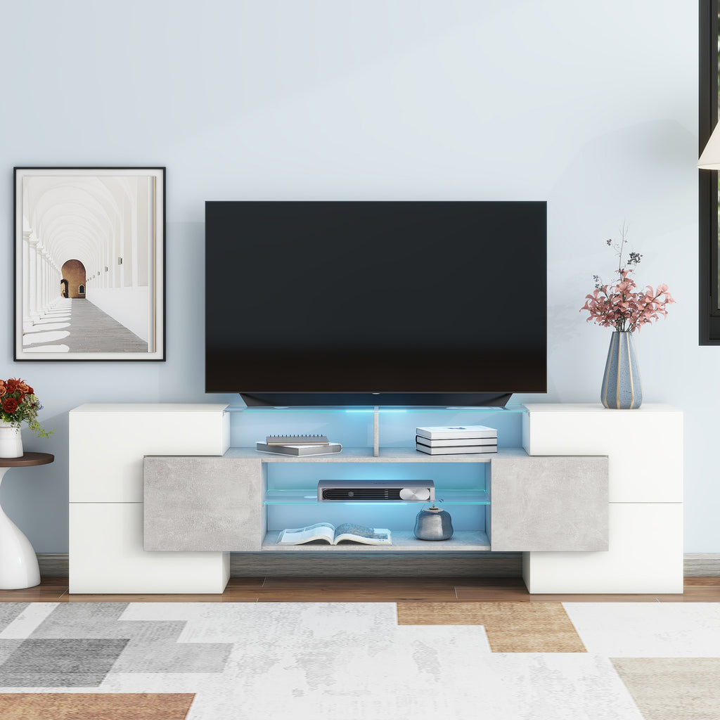 Modern grey entertainment center for TVs up to 88 inches