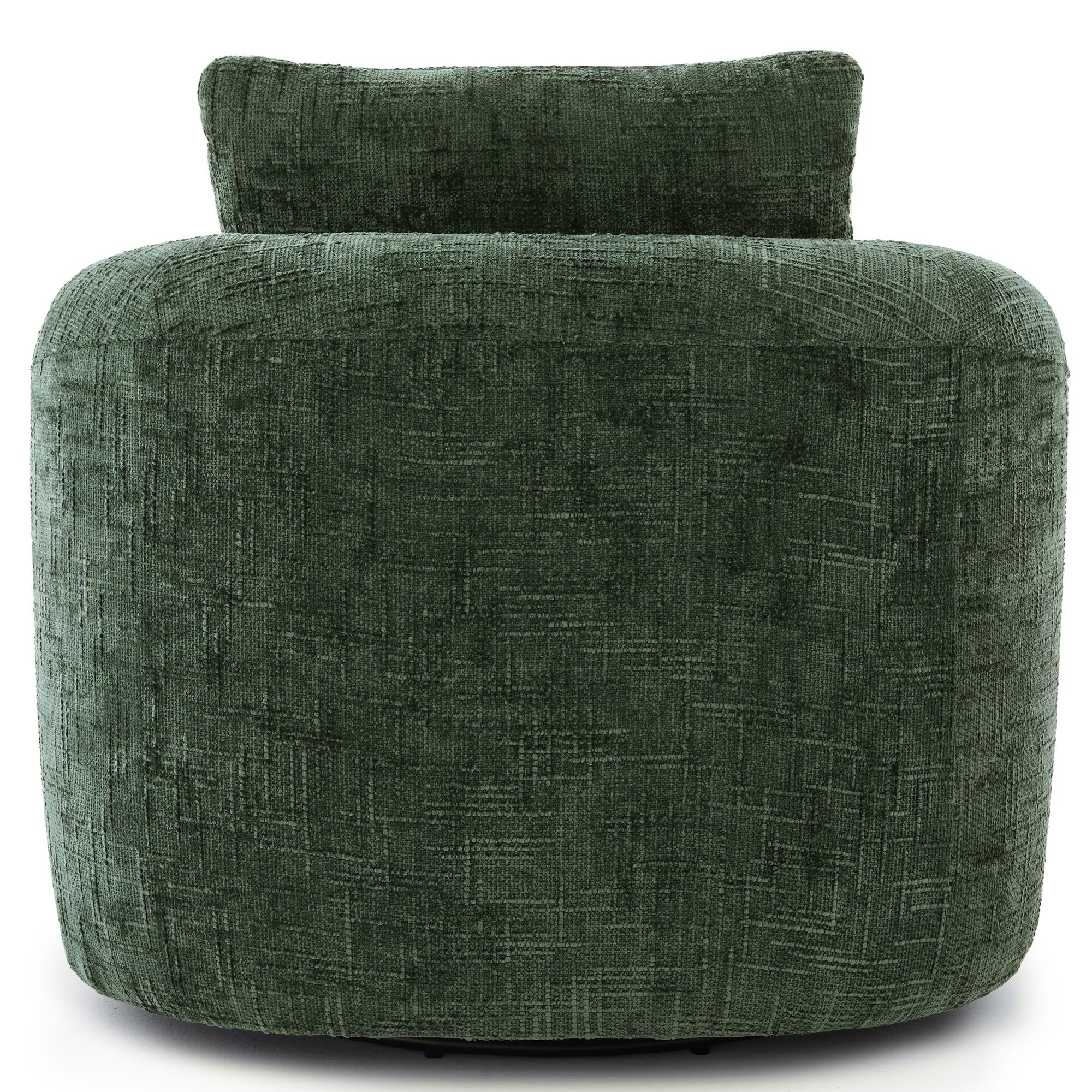 360 swivel lounge chair green chenille seat cushion detail