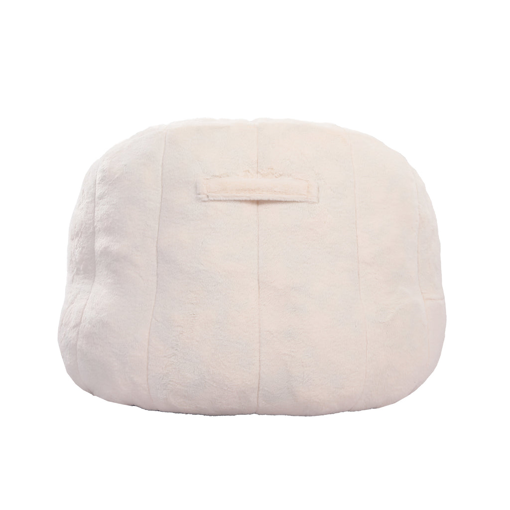 White bean bag sofa chair with armrests full product overview