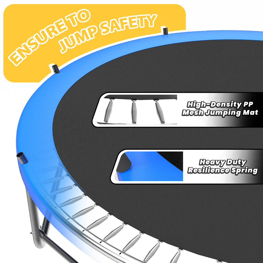 Outdoor backyard trampoline 360 degree safety net close-up