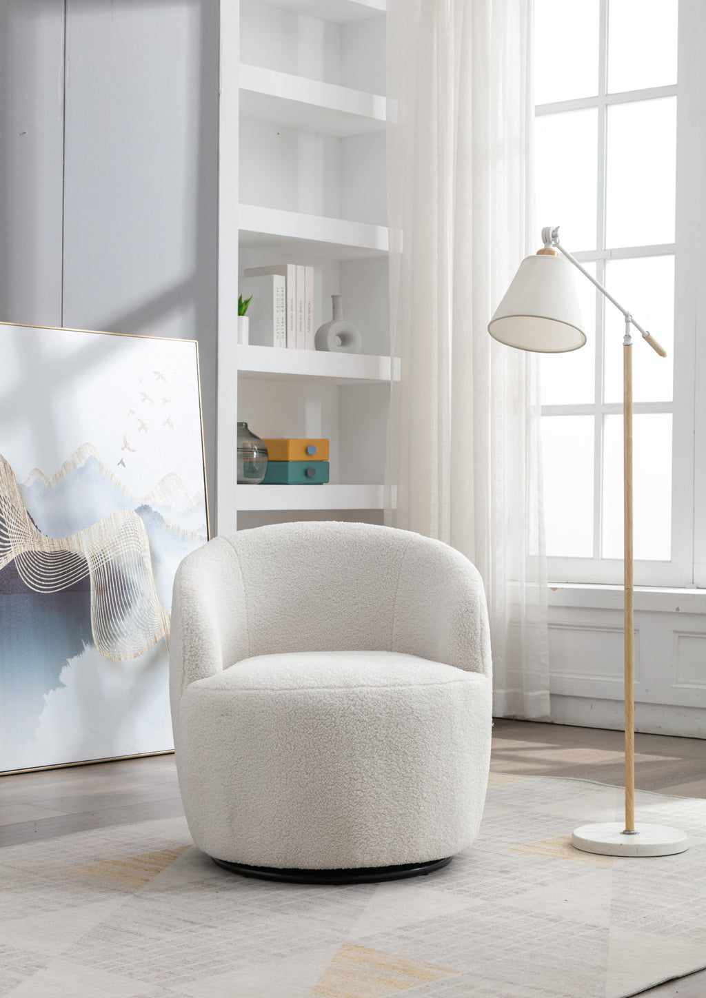Accent chair 360 swivel demonstration angle