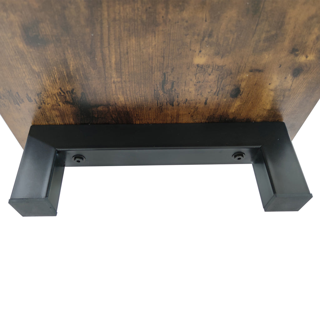 Glass shelf TV console tabletop surface close-up