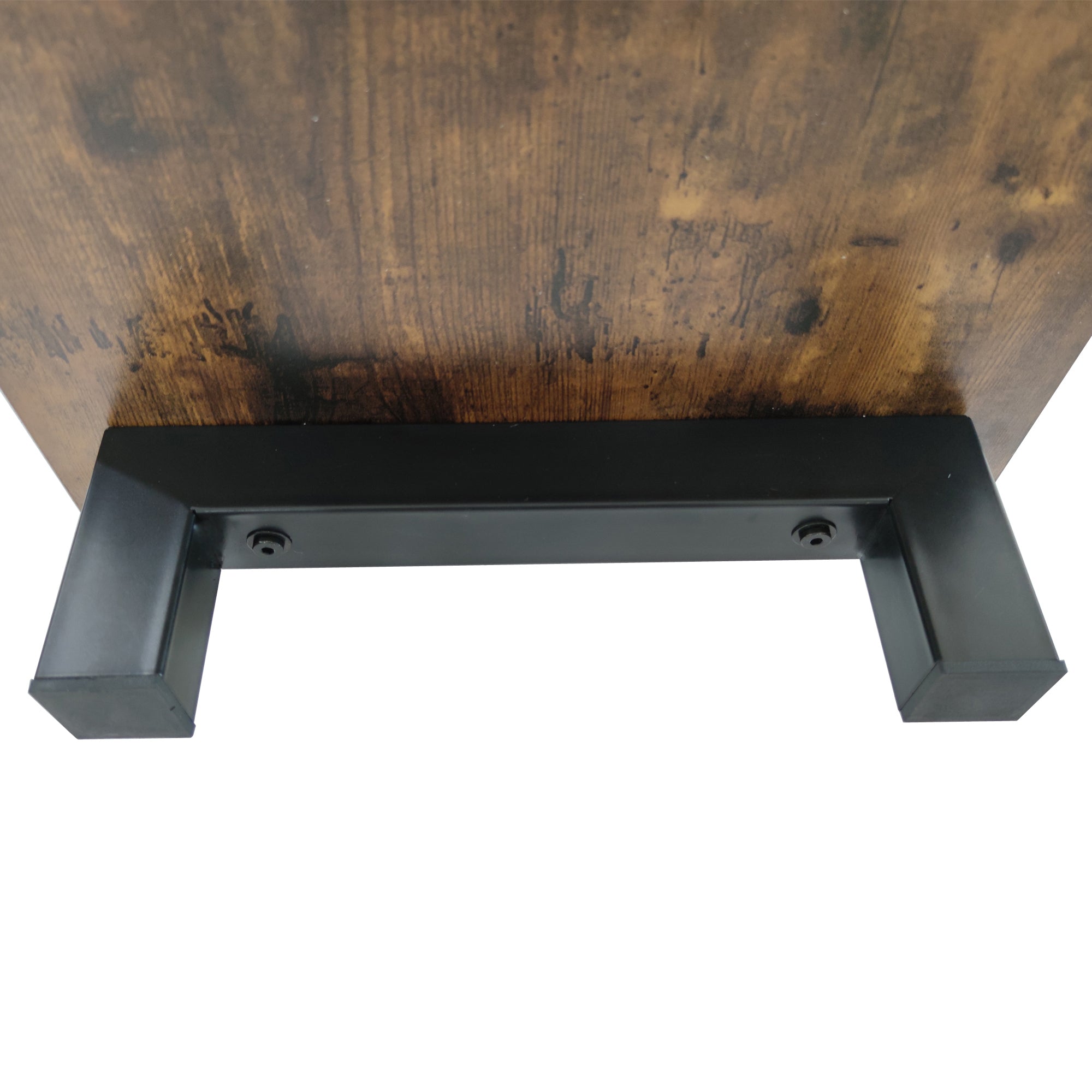 Glass shelf TV console tabletop surface close-up