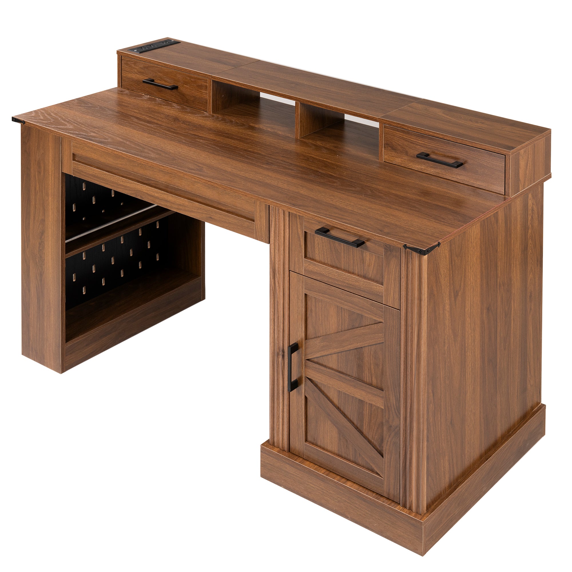 Farmhouse office desk drawer slide smooth quiet mechanism detail