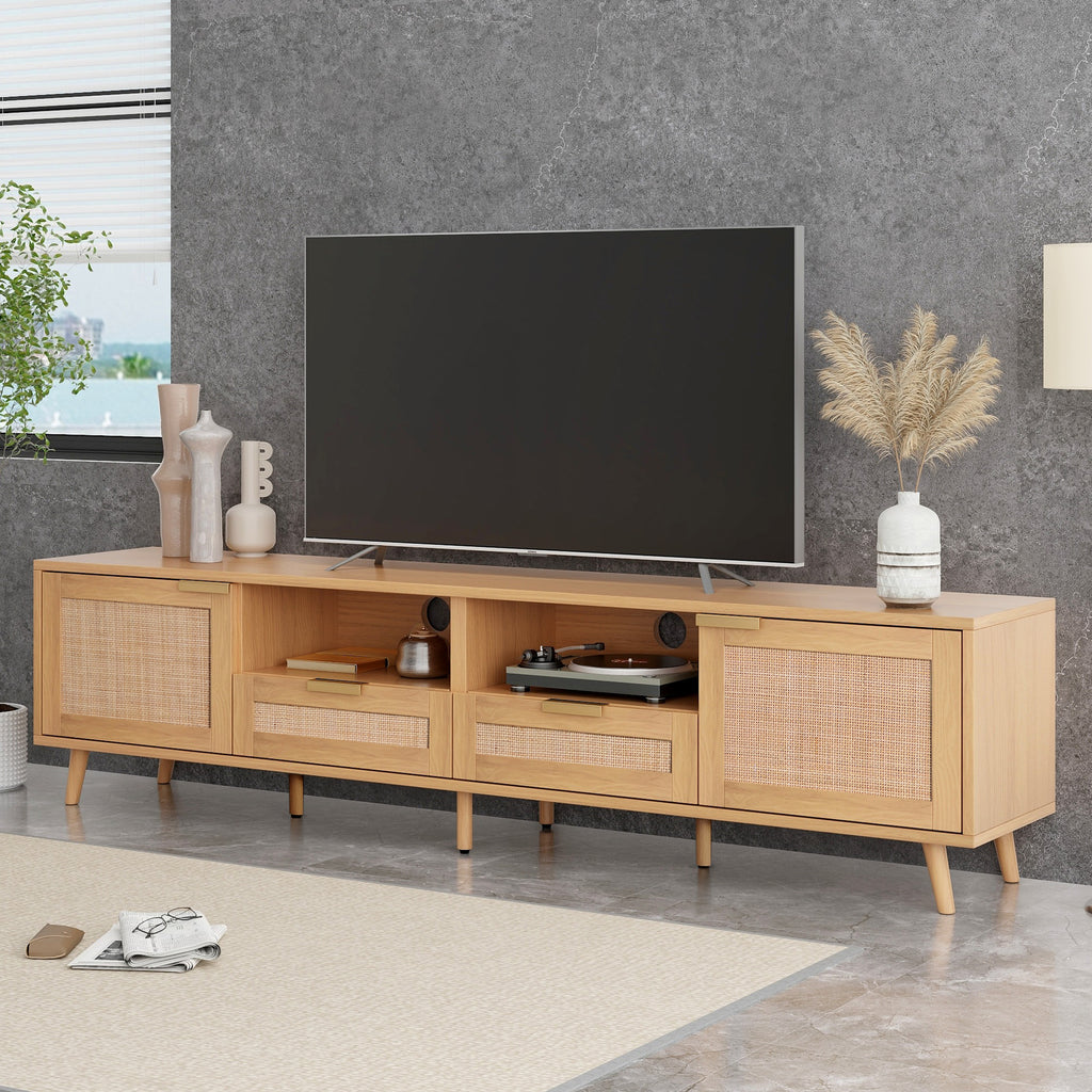 Living room farmhouse TV stand front angle