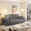 Grey sherpa fleece foldable sofa bed — front view