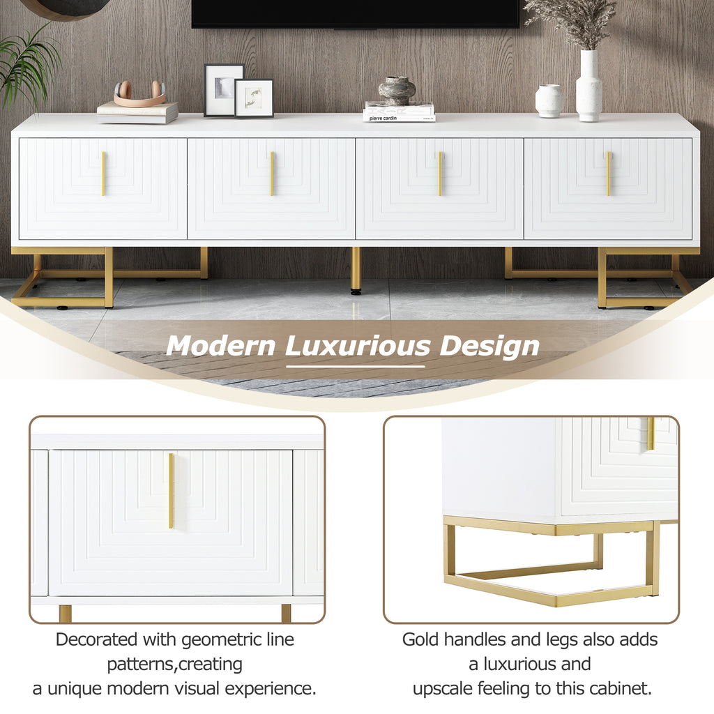 White entertainment center for living room