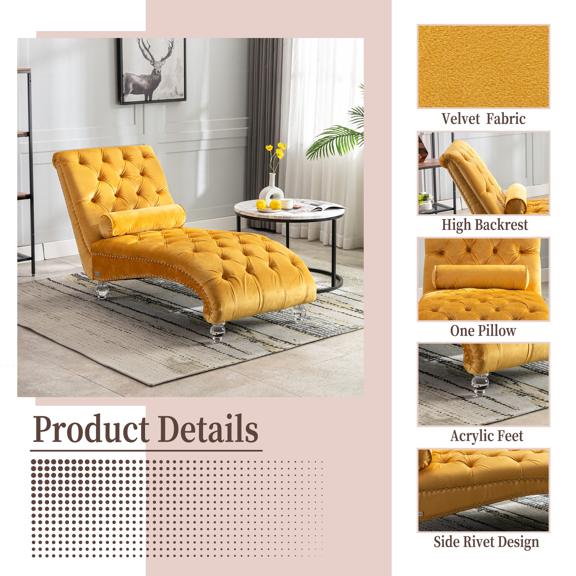 Chaise lounge with included pillow