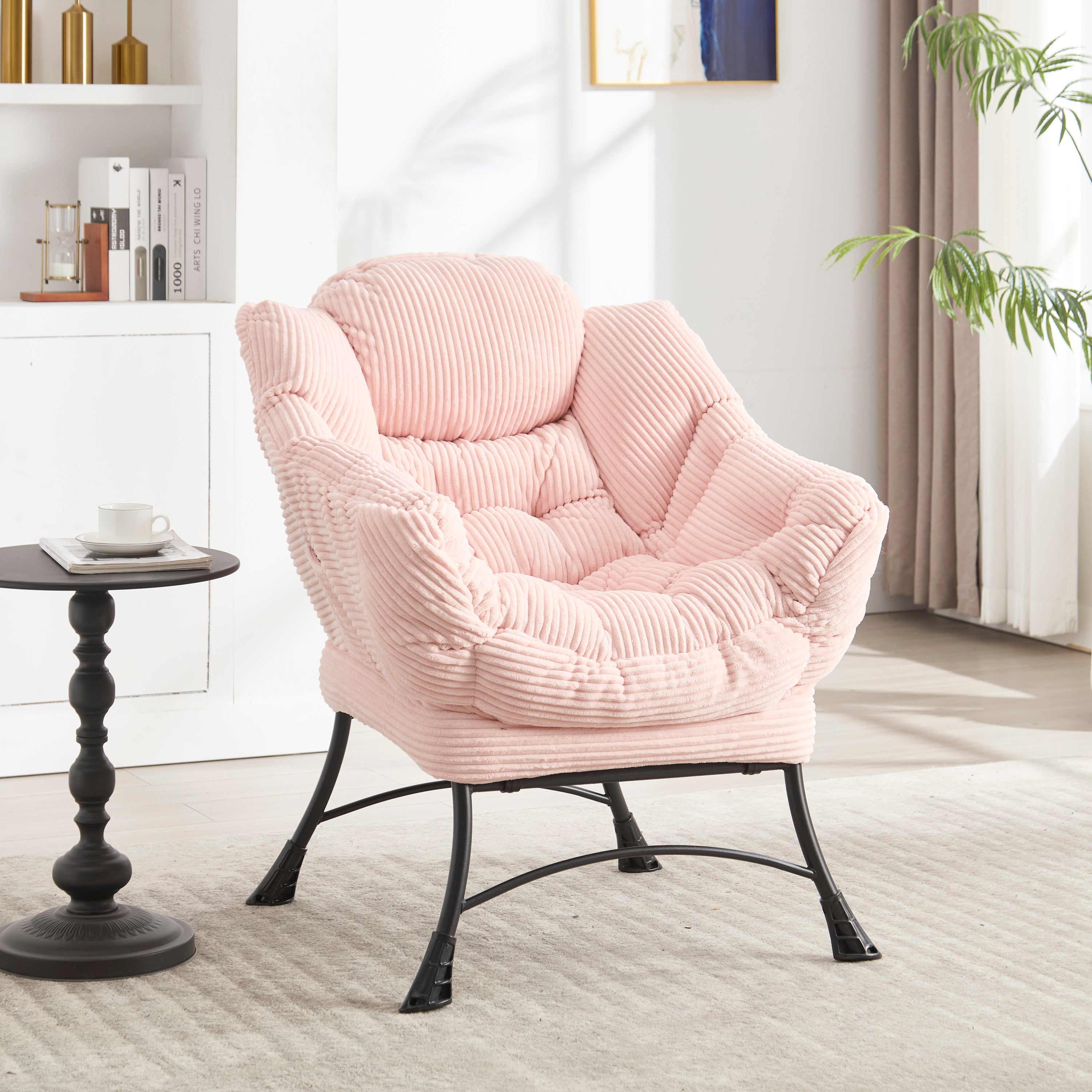 Lazy Lounge Chair with Ottoman — PP Cotton & Side Pocket