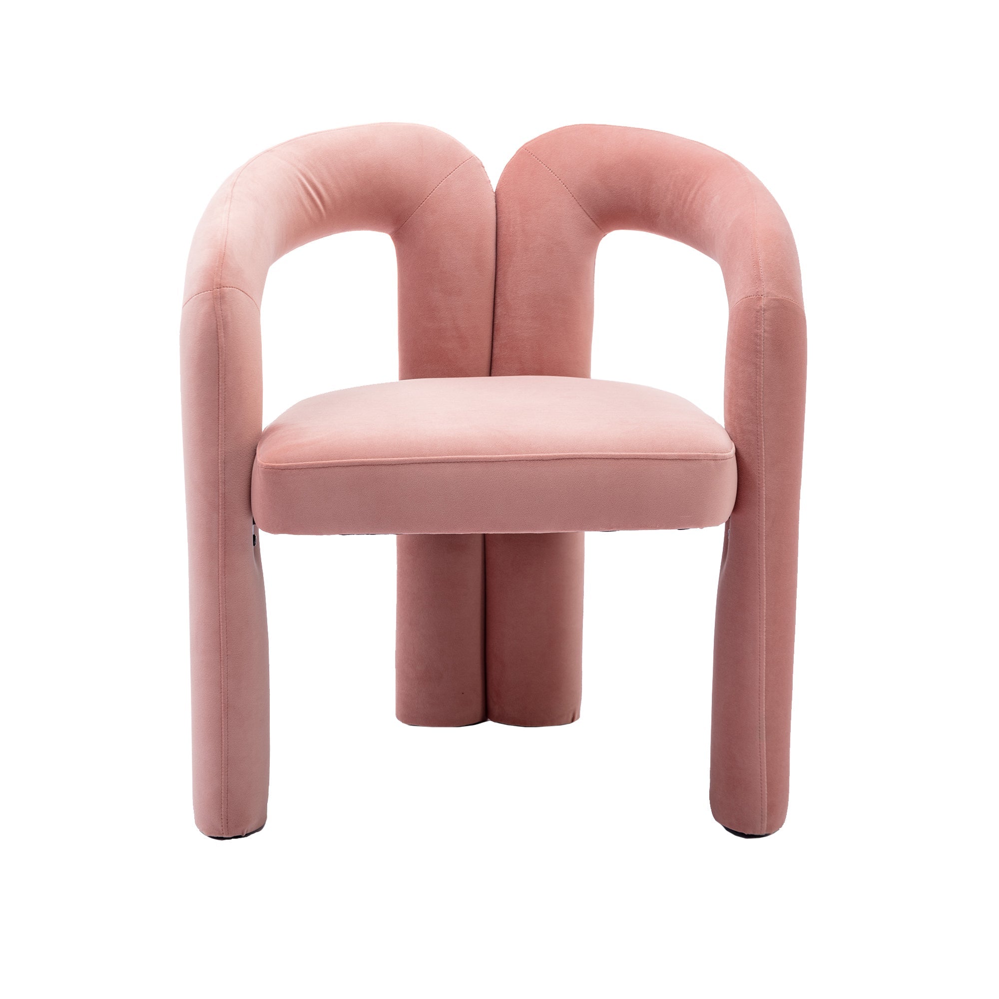 Velvet Barrel Accent Chair Set of 2 — Wood Legs