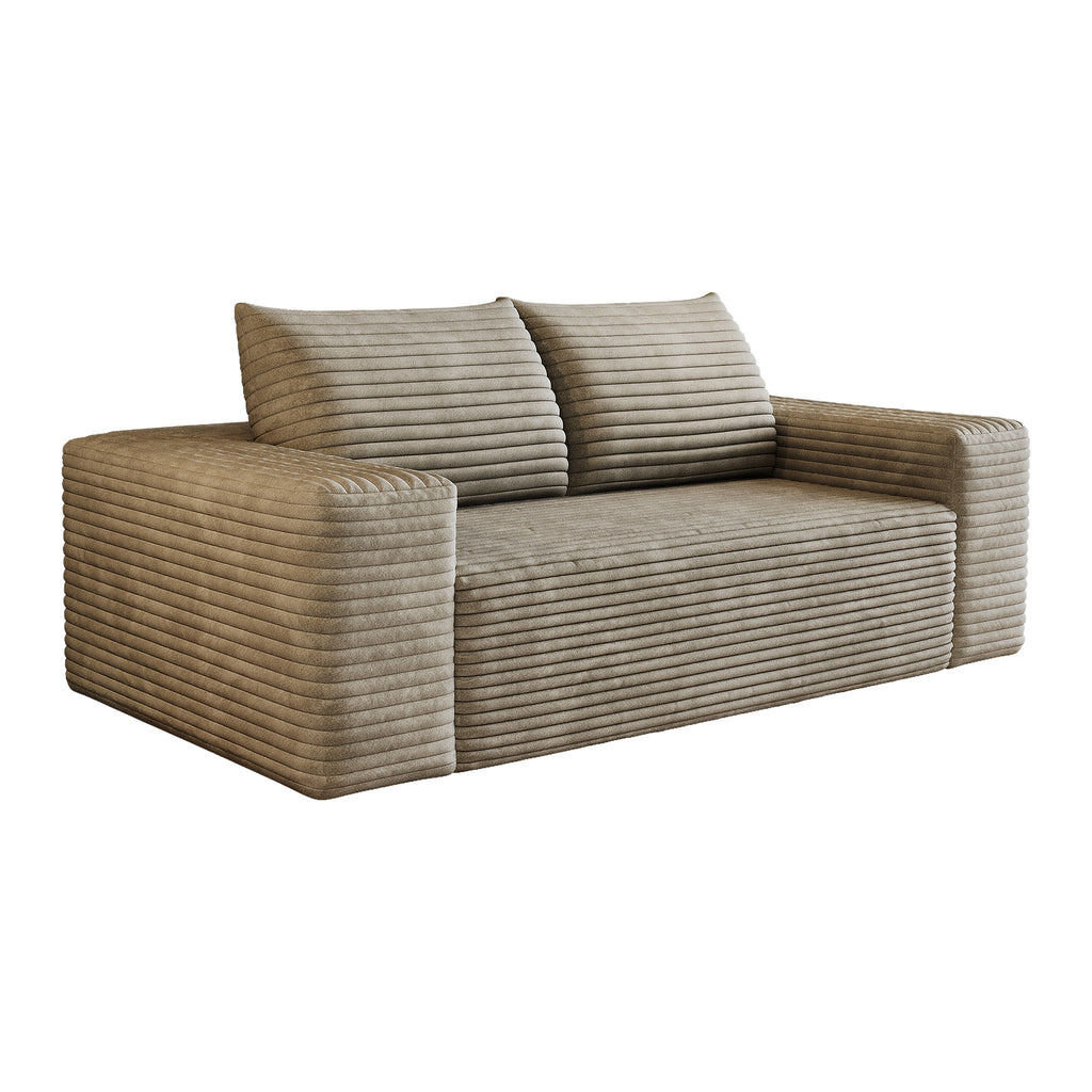 Modern camel corduroy loveseat product photo