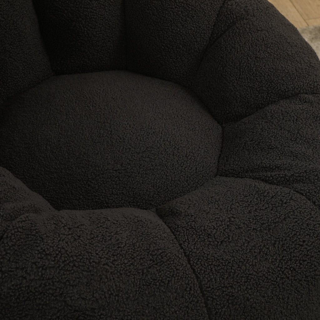 Bean bag sofa chair armrest detail — dark gray