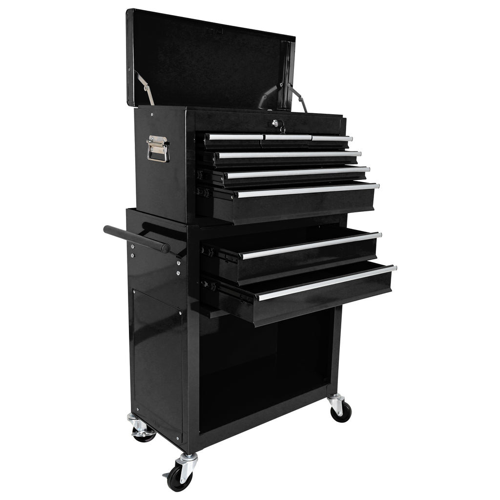 Tool chest top work surface and side hooks panel