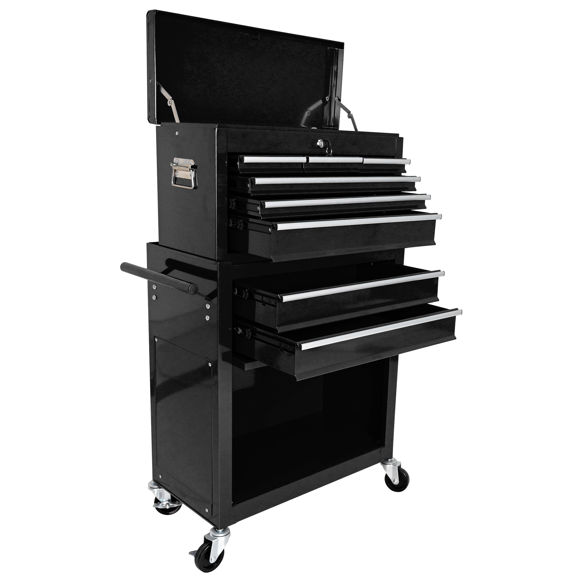 8-Drawer Rolling Tool Chest with Lock — Metal Tool Storage Cabinet