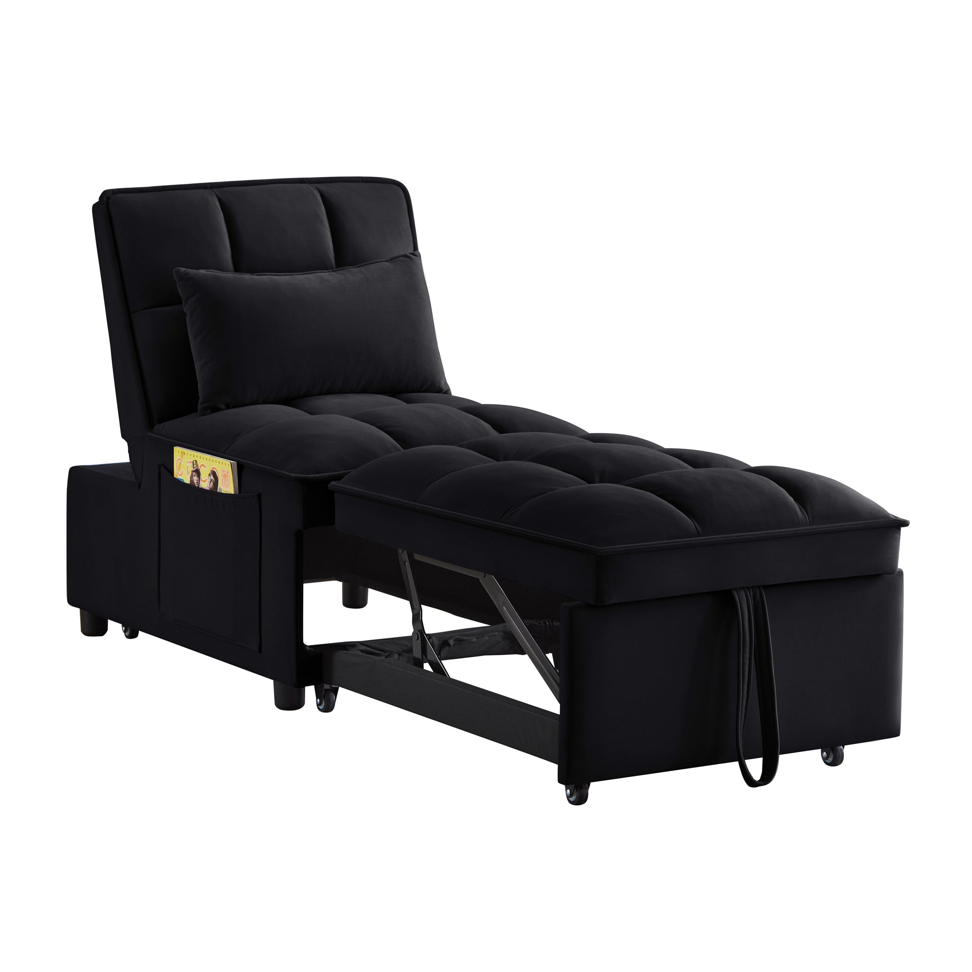 Single pull-out bed sleeping mode