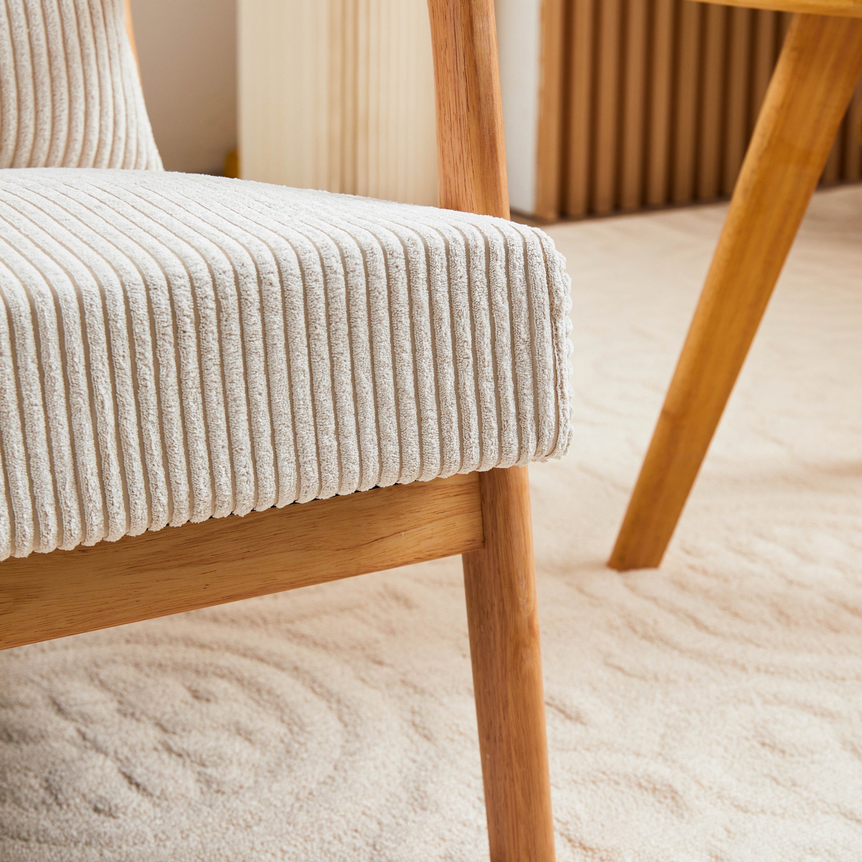 Accent chair with pillow in reading nook