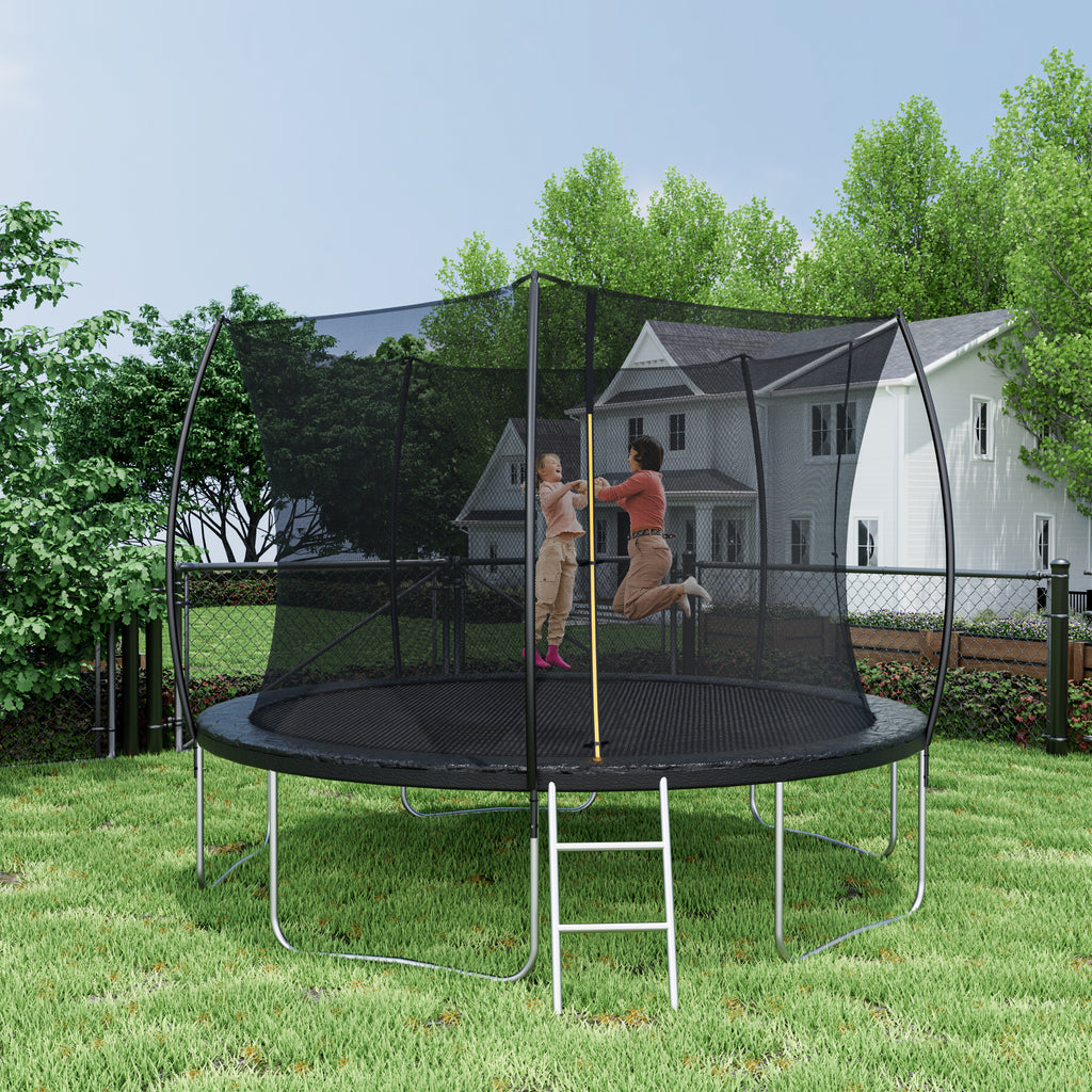 Trampoline safety net zippered door double-door fence design