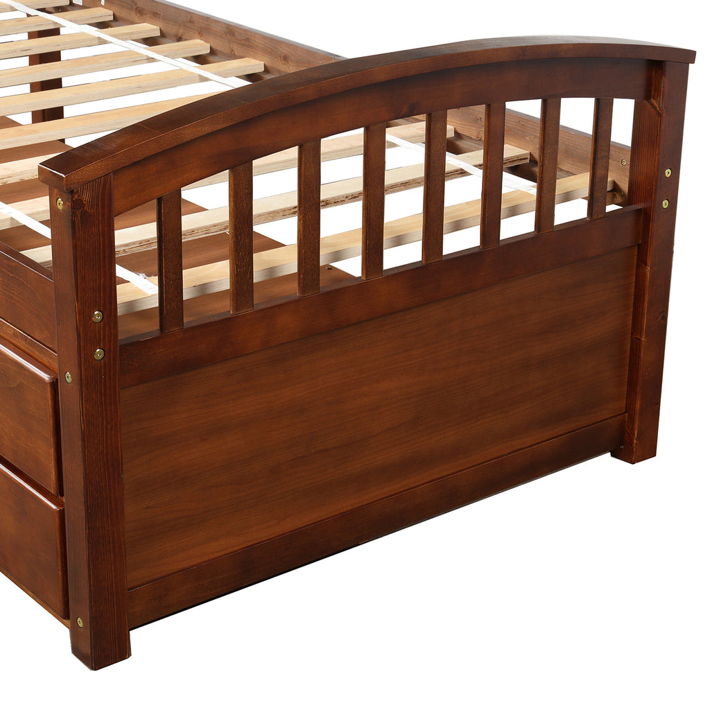 Twin storage bed drawer interior view