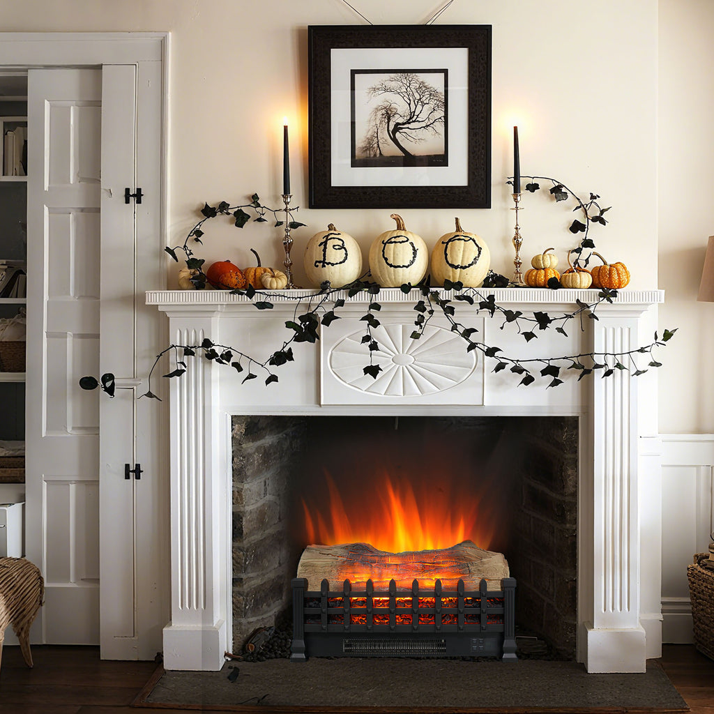 20 inch electric fireplace insert compact footprint corner placement