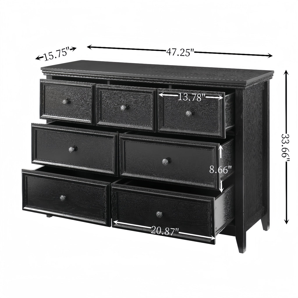 Modern 7-Drawer Dresser — Chest of Drawers Storage Cabinet
