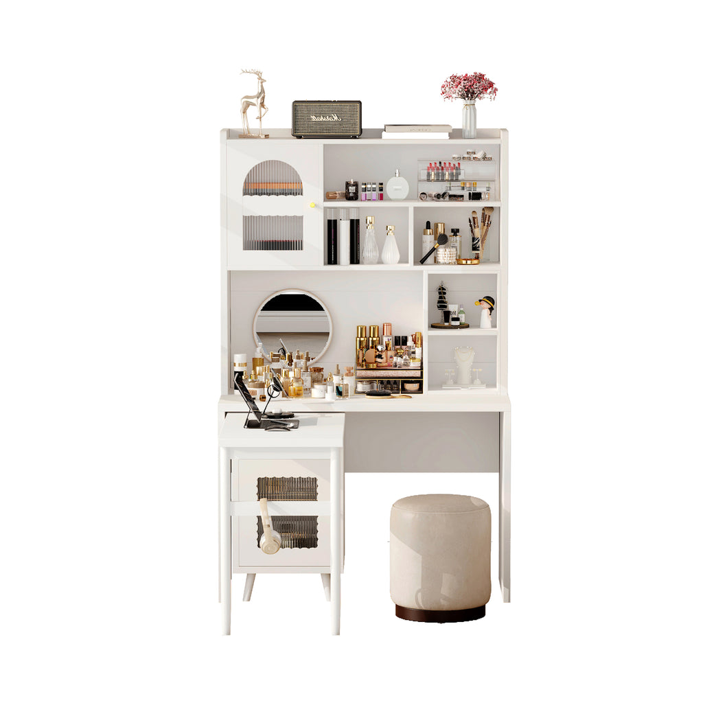 White office desk in modern home office room setting
