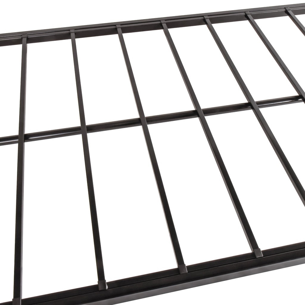 Black bunk bed frame steel slats and reinforced structure