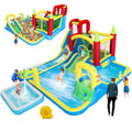 Kids 11-in-1 inflatable water park with slides and pool — front view