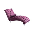 Purple velvet chaise lounge — front view