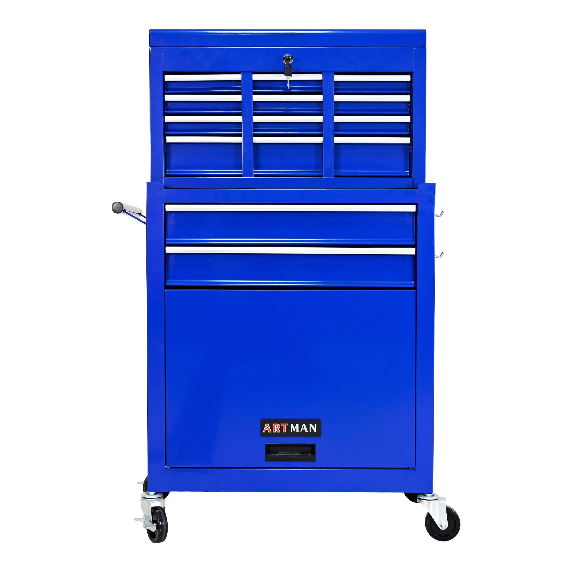 8-Drawer Rolling Tool Chest with Lock — Metal Tool Storage Cabinet