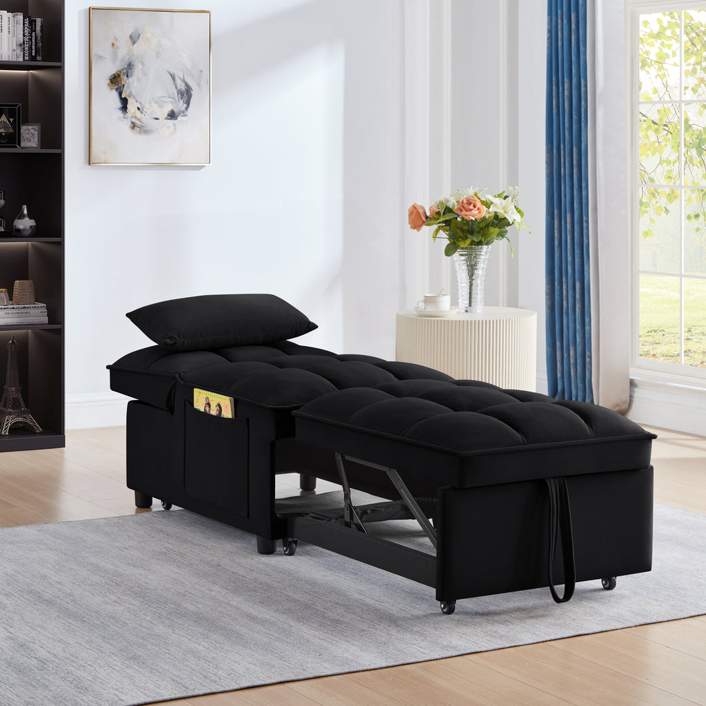 4-in-1 convertible sofa bed in living room setting