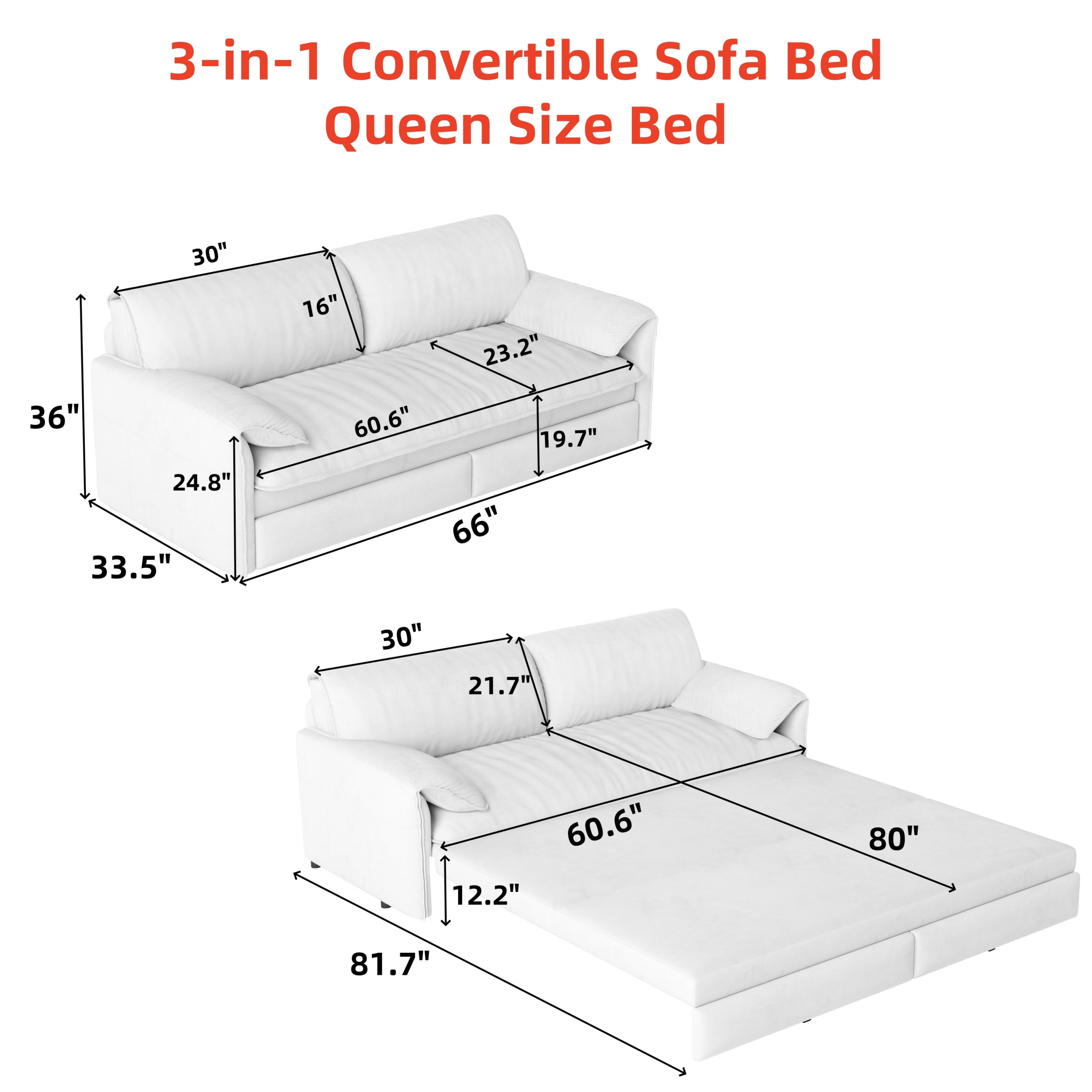 Side storage pocket detail on sleeper sofa
