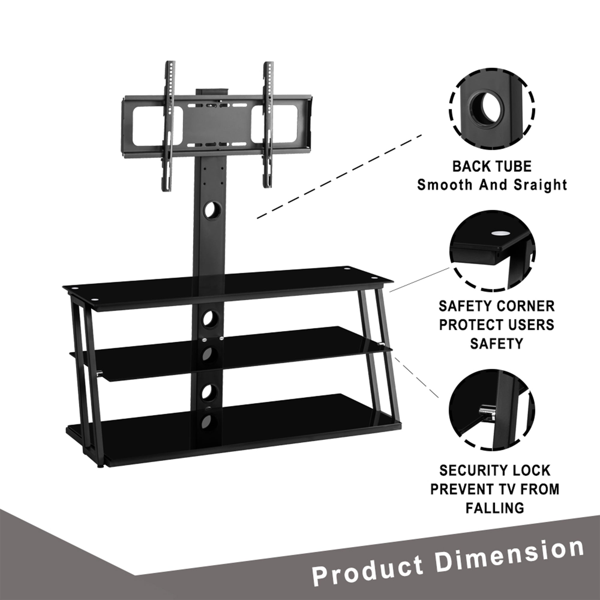 Adjustable swivel TV stand complete product photo