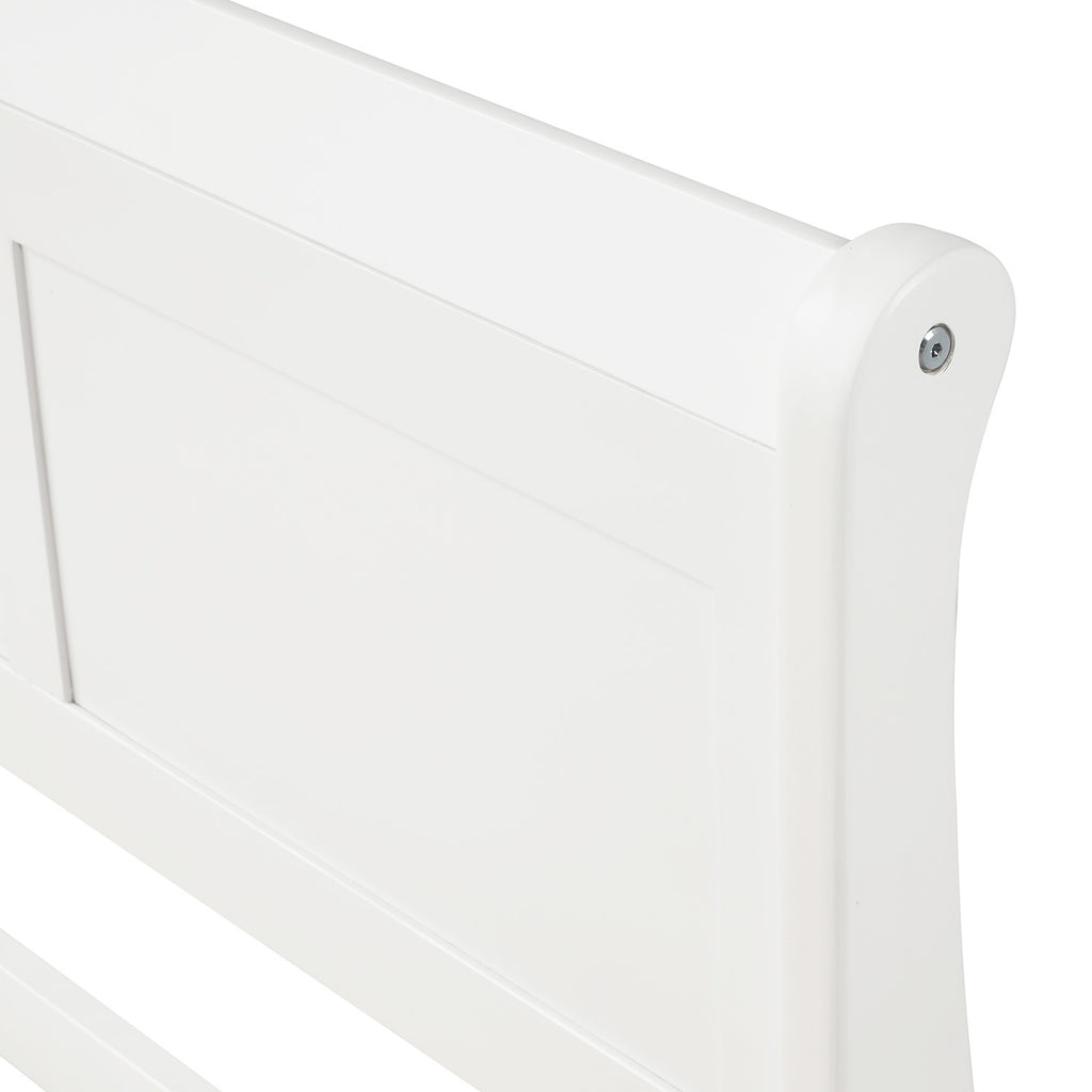 White sleigh bed assembly and dimension reference