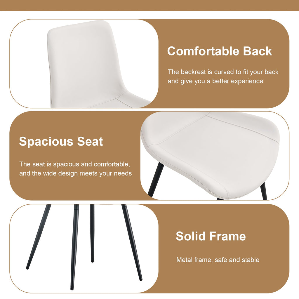 Table and chair set.42 inch modern minimalist brown wood grain round dining table set.Paired with 6 Black Artificial PU Chairs With Curved Widened Cushion Design. Suitable for dining rooms,office,etc.