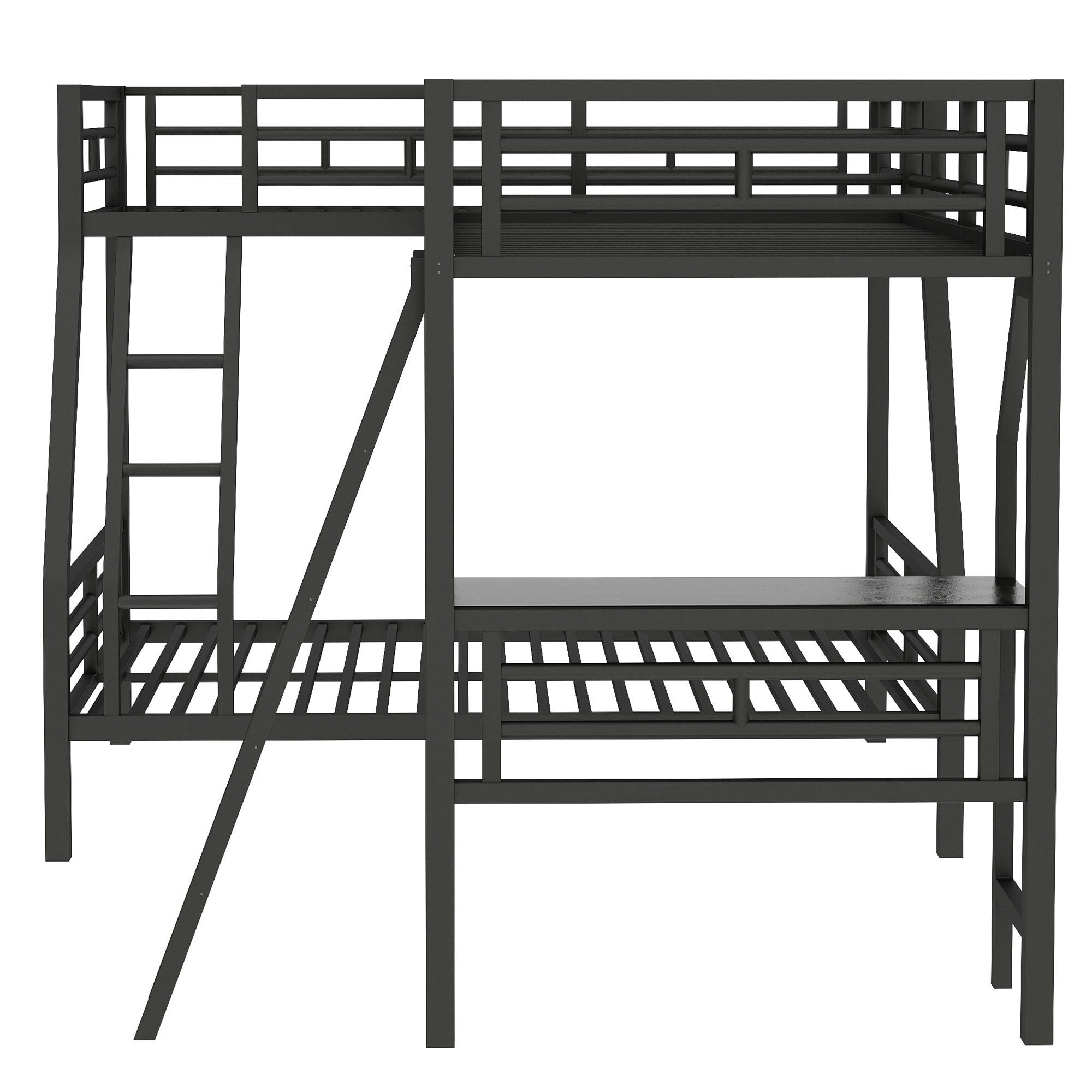 Twin over full lower bunk with headboard and footboard — detail