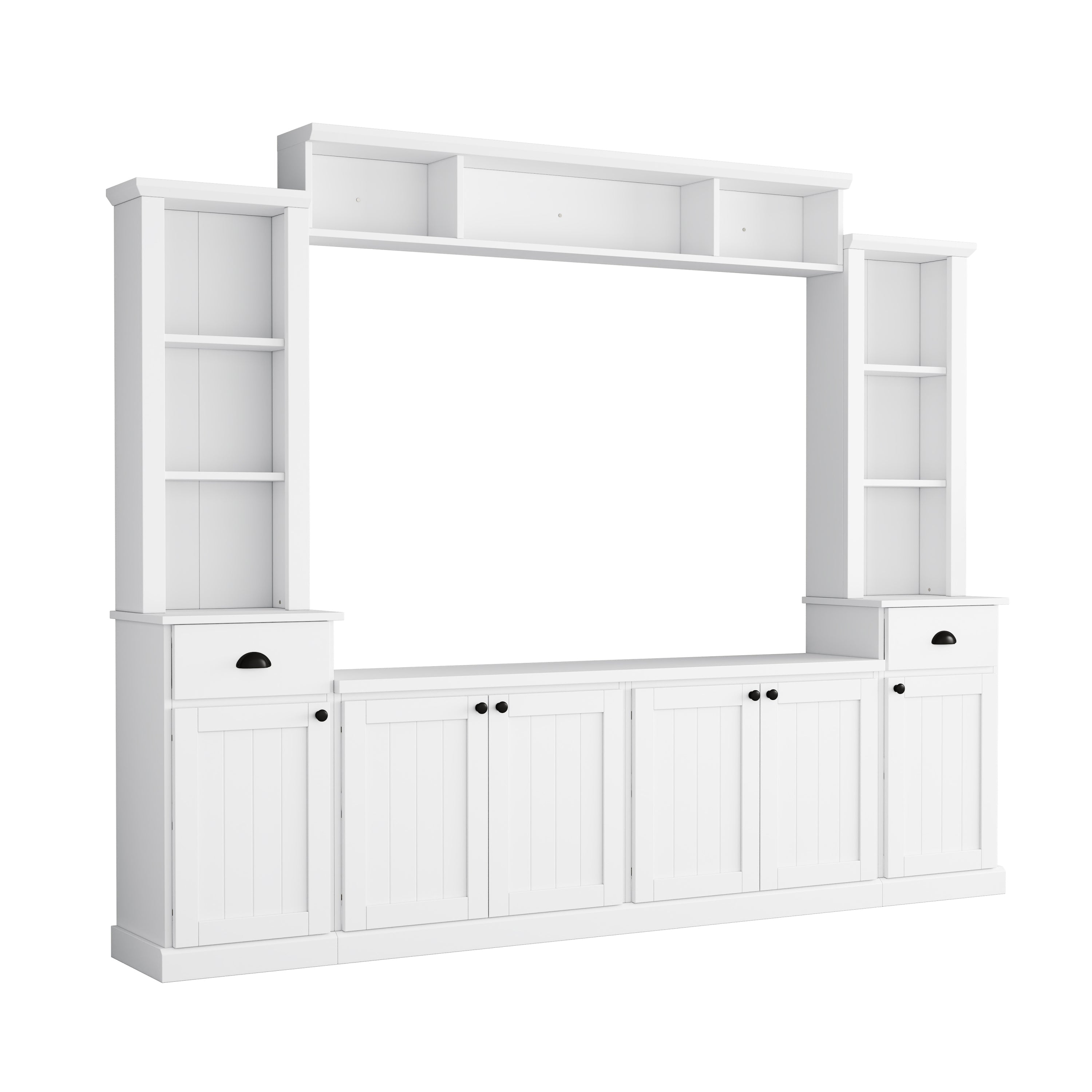 103" Entertainment Center Wall Unit with Bridge — for TVs Up to 75"