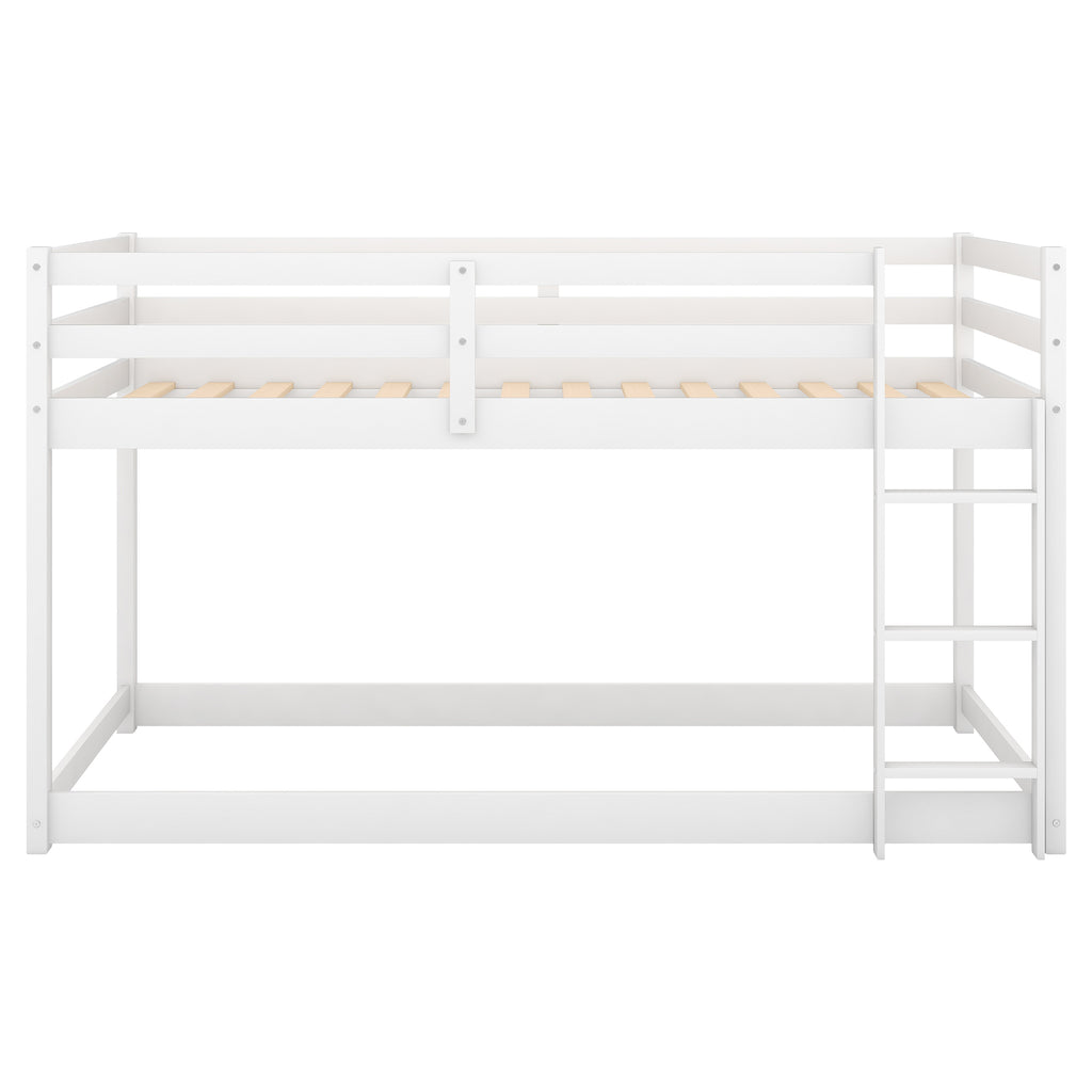Twin bunk bed ladder steps and guardrail detail