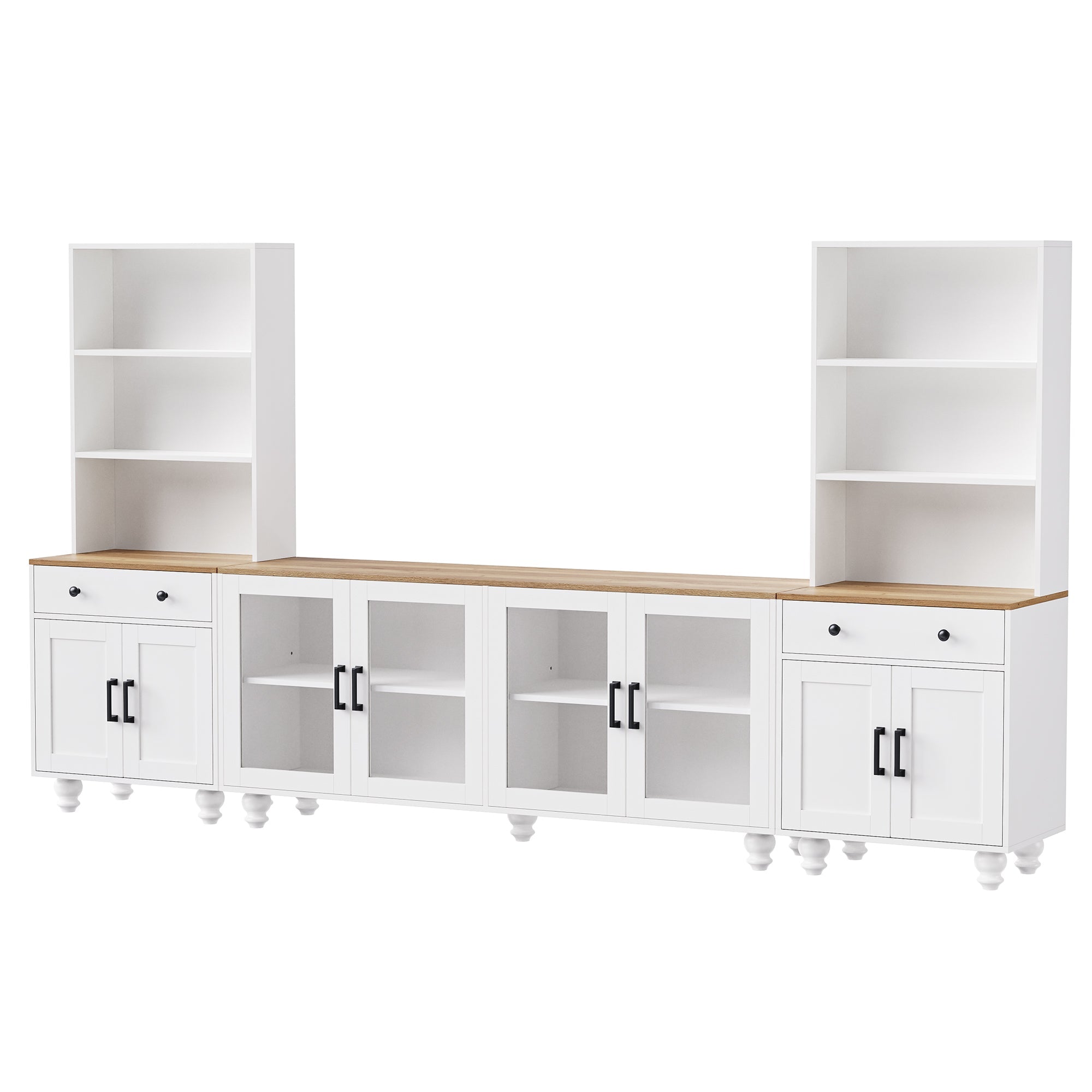 Farmhouse Entertainment Center with Gourd Legs — for TVs Up to 70"