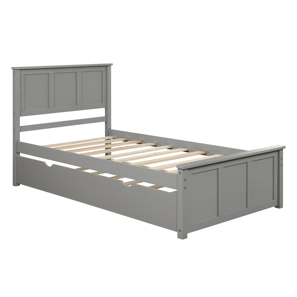 Twin platform bed with trundle product dimensions overview