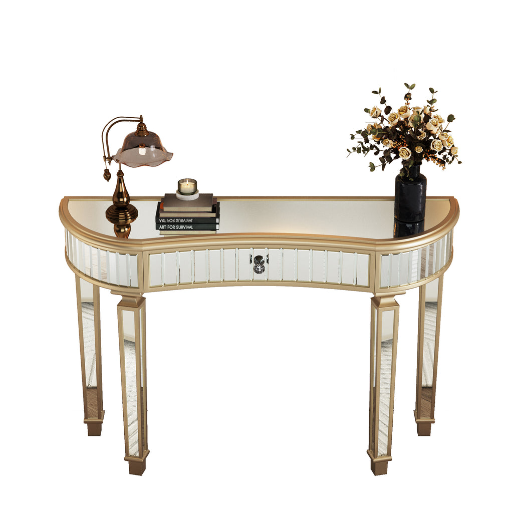 47 inch half-moon console table hallway foyer placement